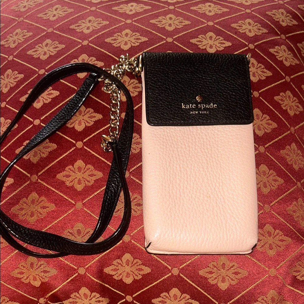 Kate Spade Madison North Black and Hazelnut South Flap Phone Crossbody